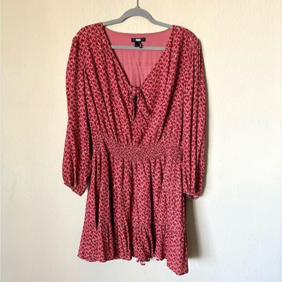 Paige Sandee Day to Night Mini Papaya Multi Pink Dress Size L - Picture 7 of 10
